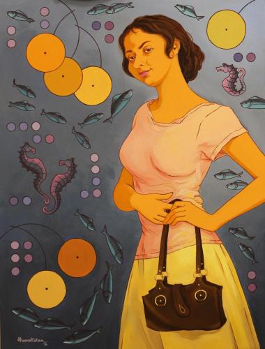 Meenaketan Pattnaik, Surrogacy (SOLD), 120 x 90 cm, acrylic on canvas, 2016