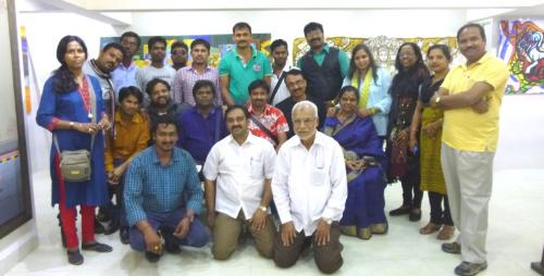 participants with Bhawesh in the closing day of Odisha Visual Fest at Shaurya arts